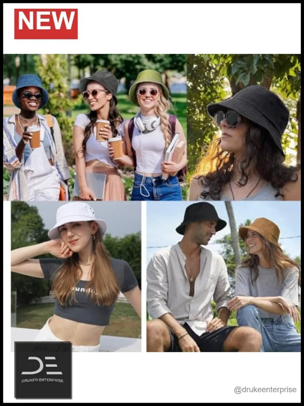 2 Pack Cotton Bucket Hats Foldable Travel Sun Hats for Men Women